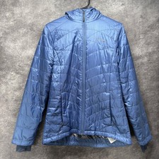 Columbia Omni Heat Mighty Lite Puffer Quilted Jacket Womens M Blue Hooded