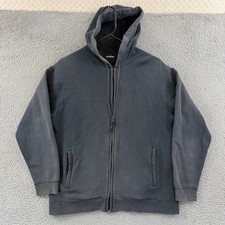 Vintage Nike Mini Swoosh Sweatshirt Mens Medium Blue 90s Hoodie Full Zip Faded