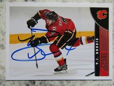 Calgary Flames T.J. Brodie Signed Autographed 2013-14 Score Mint