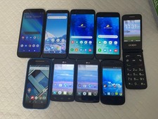 Lot of 9 WORKING Samsung / Moto / LG / Blu / Alcatel Phones- Mixed brand/carrier