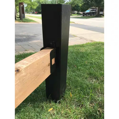 3 In. X 3 In. X 100 In. Black Powder Coated Aluminum Fence Post Includes Post...