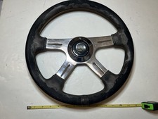Grant Gt 4-spoke 14 Steering Wheel Vintage Unrestored 5 Bolt With 3 Bolt Adaptr