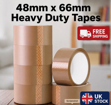 Strong Brown Tape Parcel Packing Tape 48MM x 66M Box Sealing Rolls Tapes 6 & 12