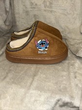 NWT Disney Stitch Suede Mule Slippers Chestnut Women's Size 6 New