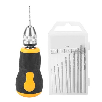 Mini Hand Drill Set, Small Hand Drill with 10Pcs Bits, Portable Micro Drill T