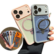 For iPhone 17 Pro Max 16 15 14 13 12 Shockproof Mag Safe Case Lens Cover Stand