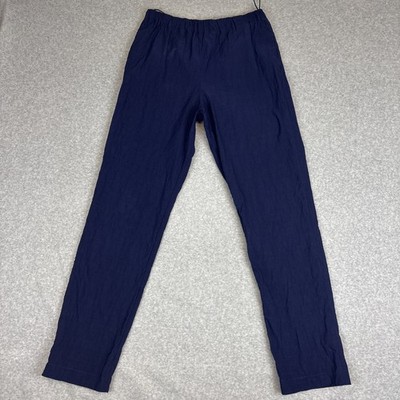 Forte Forte Italy Womens Pull On Pants Size 6 (II) Linen Blend Navy Blue