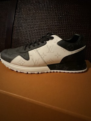 Men s Louis Vuitton, black white gray Runaway Sneakers LV size 8 US size 9
