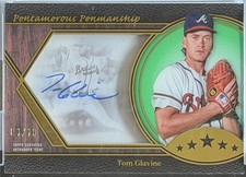 2025 Topps Five Star - Pentamerous Penmanship Tom Glavine #PP-TG Green /10 (AU)
