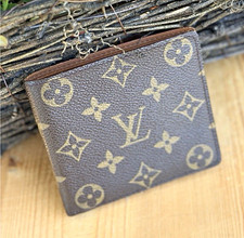 Louis Vuitton Brown Monogram Logo Bifold Wallet, Multiple Card Slots, Unisex