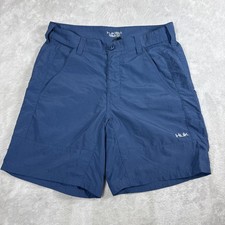 Huk Shorts Blue Next Level Fishing Performance Outdoor Hiking Stretch Men  s Med