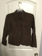 CHARTER CLUB Button Front Linen Jacket Womens Size 4