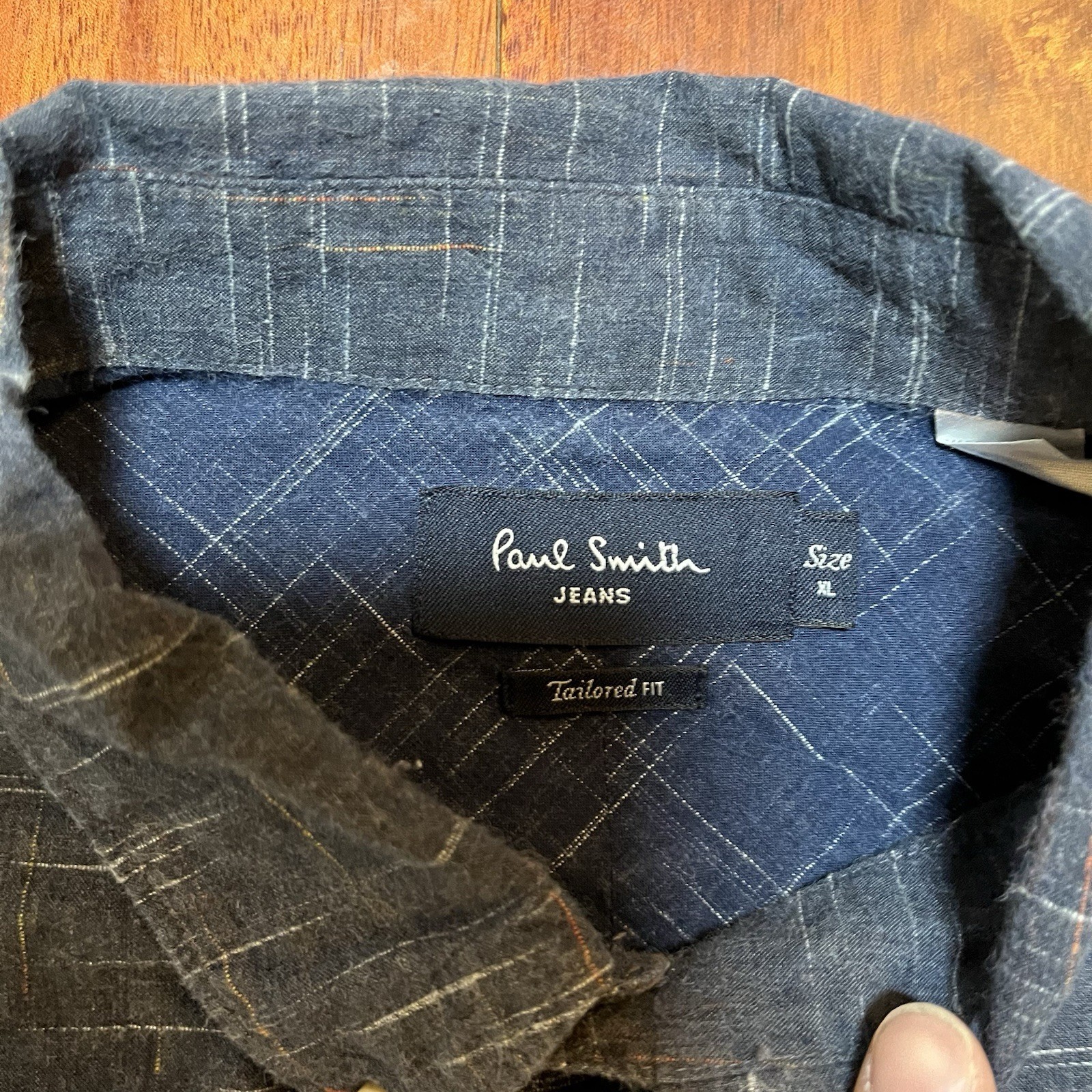 Paul Smith Jeans Shirt Mens Extra Large Blue Tailored Fit Preppy Casual Soft image 4