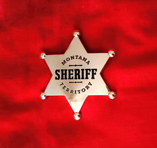RARE Collectible Gold Montana Territory 6-Point Novelty Replica Sheriff Badge