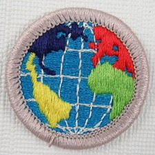 Citizenship in the World (Silver) Current Plastic Back Merit Badge [MB-125]
