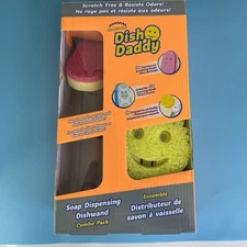 Scrub Daddy Dish Daddy Soap Dispensing Dish Wand Sponge, Combo Pack