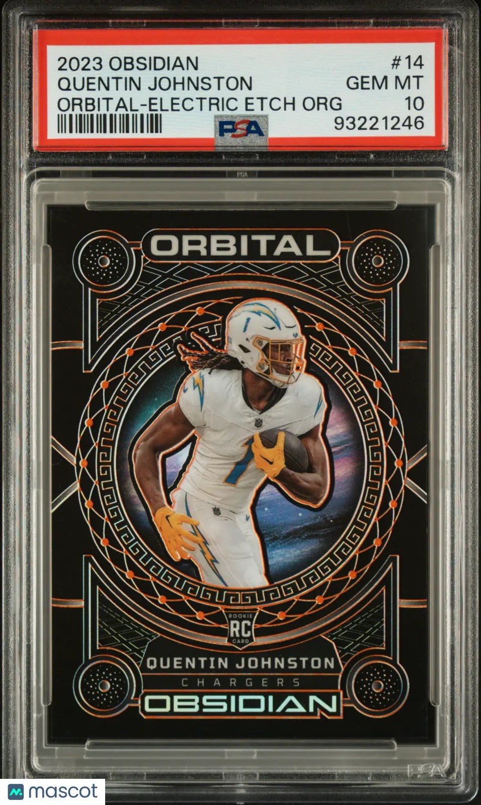 Quentin Johnston Panini Obsidian Orbital #14 Electric Etch Orange