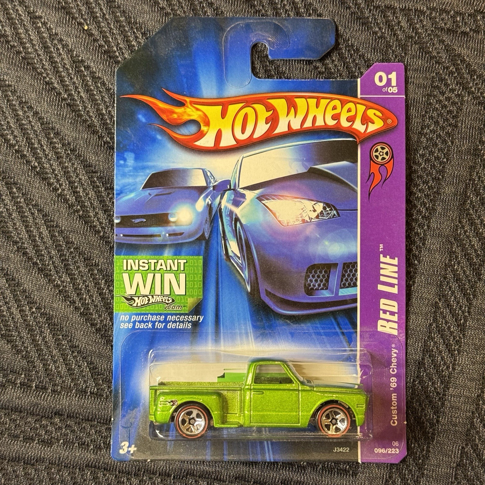 2006 Hot Wheels Custom 69 Chevy Redline 1 of 5 Green #096 1:64 Scale