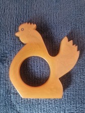 Vintage Art Deco Orange Bakelite Chicken/Cockerel Napkin/Serviette Ring 1930's 