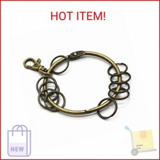 WEICHUAN Metal Antique Bronze Keychain/Key Holder - Large Circular Ring with 10