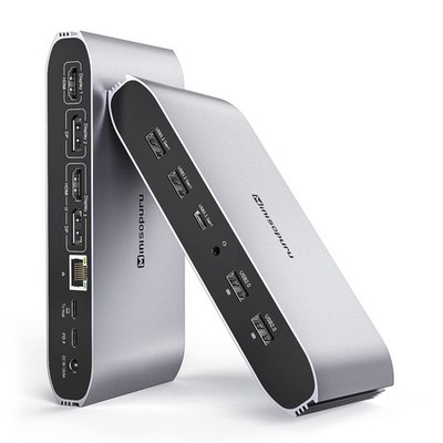 USB C Docking Station Minisopuru (13 IN 1) 100W - 3 Externe Monitore