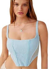 NWT Urban Outfitters Out From Under Lovestruck Lace Corset Top in Sky XL