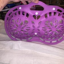 Purple Laundry Protector Silicone Bra Washing Bag Lingerie Snap Closure