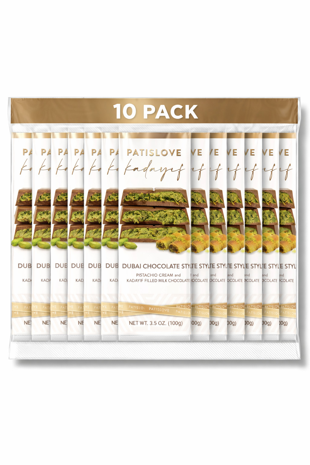 PatisLove Dubai Chocolate Bar 100g – Premium Gourmet Chocolate, Luxury Treat