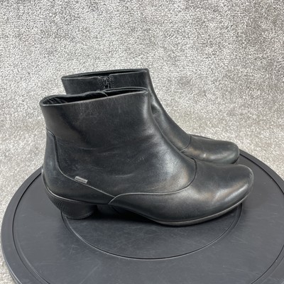 Ecoo Boots Womens Size 40 Eu 9.5 Us Sculptured Black Leather Ankle Booties