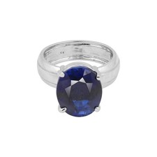 10Ct Natural Blue Sapphire Certified Ring 925 Sterling Silver Handmade All Sizes