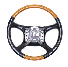 Chevrolet Gmc 98-02 Tahoe Suburban Yukon Steering Wheel Black Leather Wood Chevrolet Gmc 98-02 Tahoe Suburban Yukon Steering Wheel Black Leather Wood