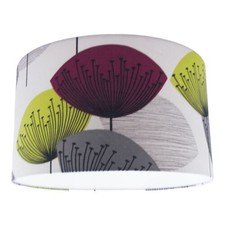 Handmade Drum Lampshade – Sanderson Dandelion Clocks Fabric - Raspberry
