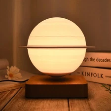 Magnetic Levitation Saturn Levitating Lamp LED Earth Floating Lamp Bedside Light