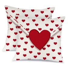 Valentine's Day Pillow Covers 18X18 Set of 2,Love 18" x 18" Pack of 2 White