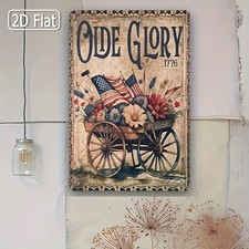 2D Patriotic Metal Wall Art Vintage American Sign Room 4th of July Home Decor