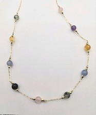 collana in argento 925 dorato ametista quarzo rosa citrino prenite acquamarina 