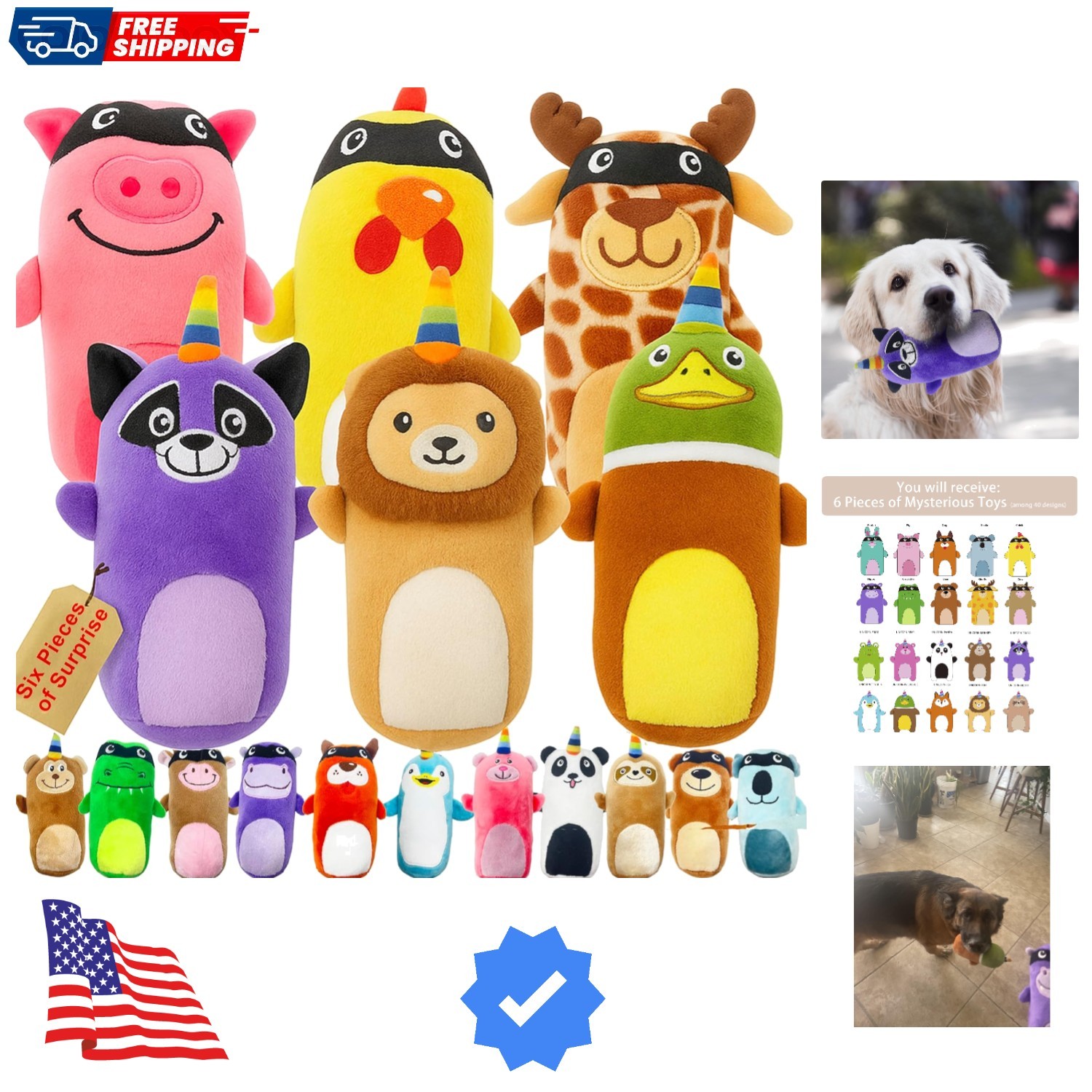Assortment Value Bundle Dog Squeaky Toys A...