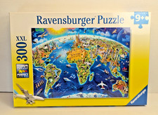 NEW RAVENSBURGER PUZZLE WORLD LANDMARKS MAP JIGSAW 19" x 24" 300 XXL PIECES