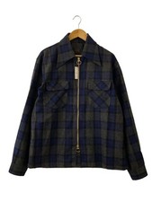 Mens KAPITAL KAPITAL Wool Check DRIZZLE Open Collar Shirt Jacket 4 Wool K2410LS0