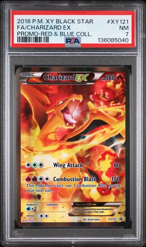 2016 POKEMON XY BLACK STAR PROMOS #XY121 FULL ART/CHARIZARD EX PSA 7