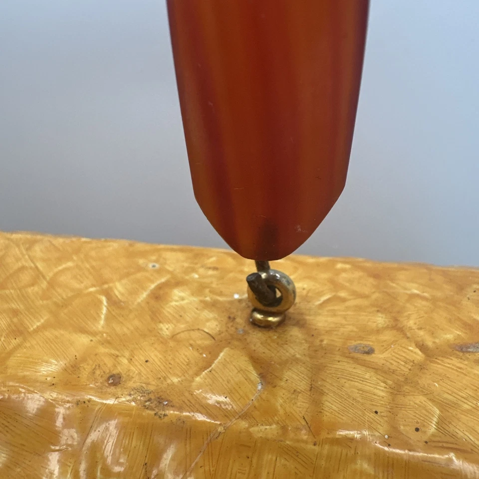 Cartera de madera texturizada vintage floral Crackle Decoupage años 60 mango Lucite Foto 2 de 4