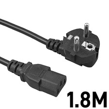 1.8M/3M EU Euro Plug to IEC C13 AC Power Cable Extension Cord for PC & TV UK