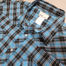 Wrangler Wrancher Western Shirt Mens XXL Plaid Pearl Snap Cowboy Long Sleeve