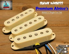 G.M. Premium Alnico's Cream Strat Stratocaster® Single Coil Set For Fender