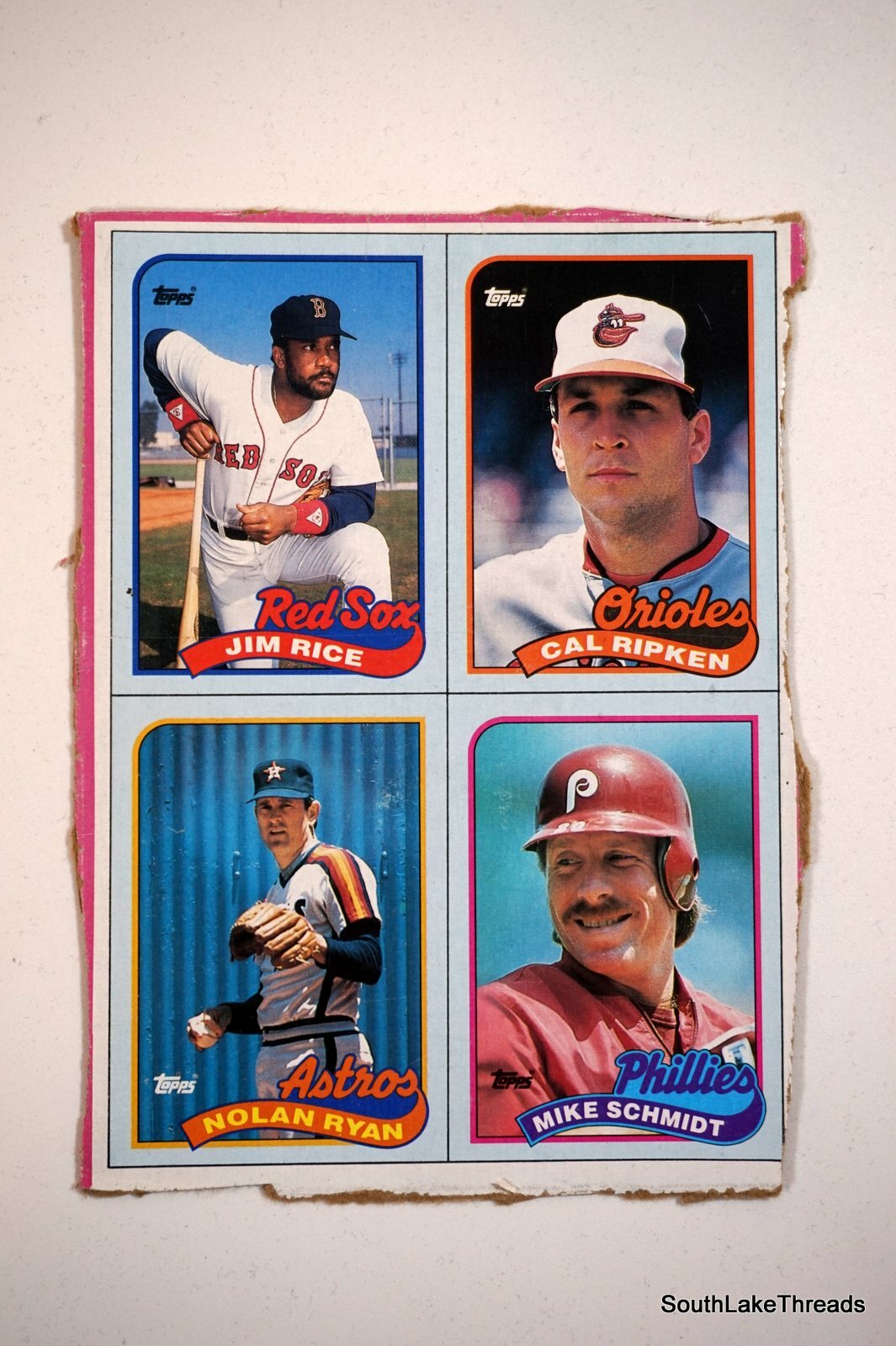 1989 Topps Box Bottom Nolan Ryan Cal Ripken Jim Rice Mike Schmidt Baseball  Cards | eBay