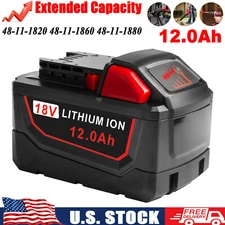 12.0Ah Battery For Milwaukee 48-11-1880 For M18 18V Lithium-Ion High Output Tool