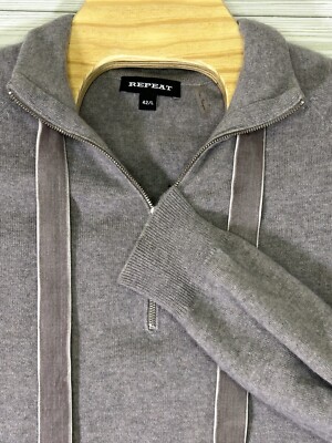 Repeat Women's Cashmere Blend Lilac/Gray Sweater With Drawstring Sz EU 42 US Lg