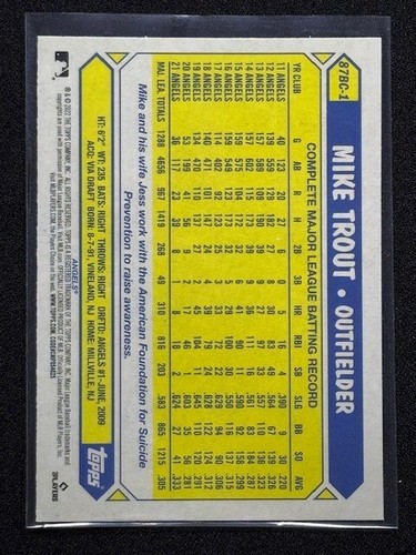 2022 Topps Chrome - 1987 Topps Baseball #87BC-1 Mike Trout ANGELS - Picture 4 of 4