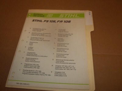 #ad PY48 Stihl Parts Manual FS 106 FR 106 $19.99