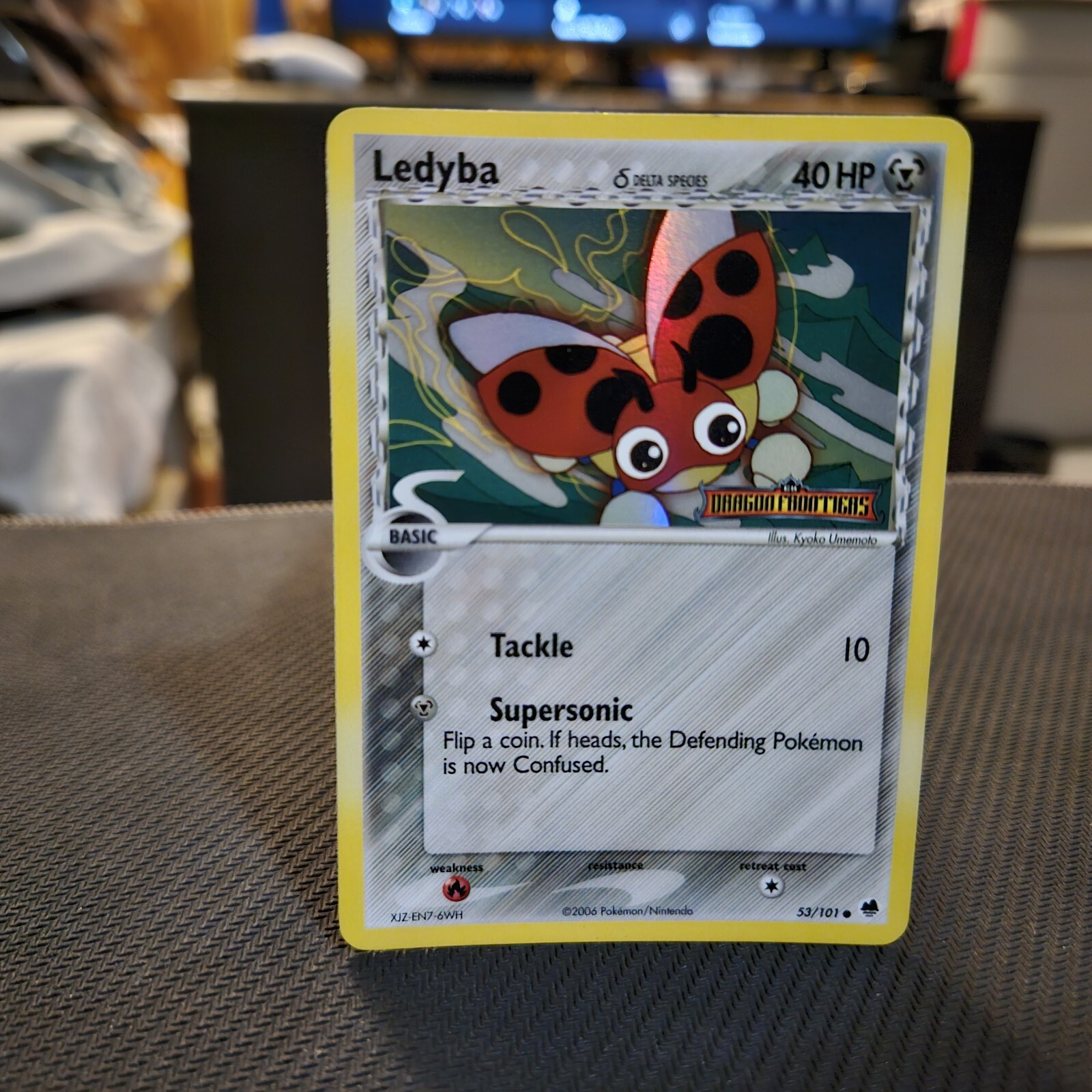 Ledyba Pokemon TCG EX Dragon Frontiers Reverse Holo Common Stamped Card #53/101